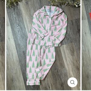 Sugar Bee Pink and Green Tree Print Kids Pajama Set